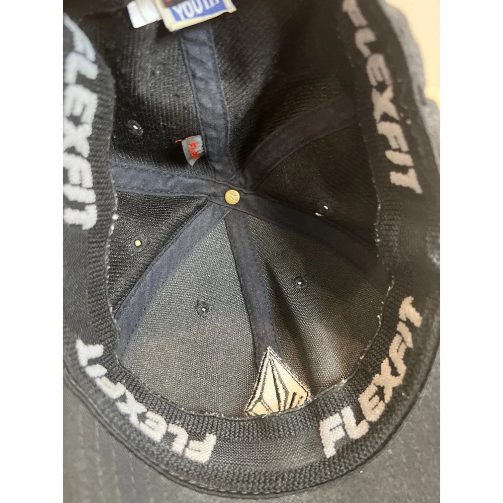 Volcom Fullstone Heather Youth Stretch Flexfit Hat Charcoal Grey Cap‎ Logo